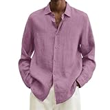 Shirt Herren Longsleeve Shirt Herren Mode Komfortabel Casual Shirt Herren Temperament Hemd Herren Lose Digitales Drucken All-Match P-Pink 4XL