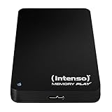 Intenso 6021460 Memory Play 1TB externe TV-Festplatte (6,35 cm (2,5 Zoll), 5400rpm, 8MB Cache, USB 3.2 Gen 1x1) inkl. TV-Halterung schw
