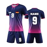 Generisch Deutschland Fußball Trikot mit Namen Nummer Logo Jungen, Personalisierte Fussball Trikot Set, Fußball Trikots Erw