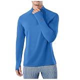 Yusealia Langarm Funktionsshirt Herren Feuchtigkeitsableitend Lauf Shirt Männer UV Schutzkleidung Langarmshirt mit Reißverschluss Gym Sportshirts Schnelltrocknende Rashg