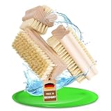 FEINHOLZ Handbürste Nagelbürste Holz (3 Stck.) mit stabilen Borsten hart und weich, Bürsten plastikfrei, Made in Germany, Nagelbürste Kinder, Gemüsebürste, Wurzelbürste, Fingerbürste, Handwaschbü