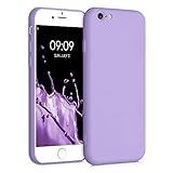 kwmobile Hülle kompatibel mit Apple iPhone 6 / 6S Hülle - gummierte TPU Silikon Handyhülle - Schutzhülle für kabelloses Laden - Case in Veilchen L