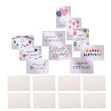 OATIPHO Elegant gestaltete Geburtstagskarten 10er Set aus Papier mit Umschlägen, vielfältige Stiloptionen für Geburtstagsfeiern im Büro Zufälliger S