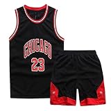 Louenth Basketball Trikot Shirt und Shorts, Erwachsene Basketball Jersey, Basketball ärmellose Anzug, Basketball Sportbekleidung, T-Shirt Weste + Shorts, Jugendlich Sweatshirt(4XL, Schwarz)