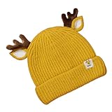 sodeber Schöne Strickmütze Baby Strickgeweih Wolle Kinder Weihnachten All-Match für Geburtstag oder Strick