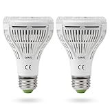 SANSI 15W LED Pflanzenlampe Vollspektrum, E27 Pflanzenlicht 200W Äquivalent Grow Light für Zimmerpflanzen, 4000K LED Wachstumslampe mit Hoch PPFD für Garten, Blumen, Gemüse, Obst (2 Stücke)