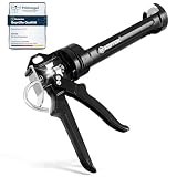 KISTEK® Profi Kartuschenpresse [150-310ml] - Silikonspritze mit 24:1 Übersetzung inkl. Ratgeber - Kartuschenpistole mit gummierten Griffen - Silikonpistole für Silikon, Acryl, Mörtel & Kleb