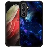 CARLOCA Kompatibel mit Samsung Galaxy S24 Hülle, Blau / Violett, Wolkenmuster, Ultra-Schutz, stoßfest, weiches Silikon, TPU, rutschfeste Rückseite für Samsung Galaxy S24