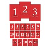 Andaz Farbe Tisch Zahlen, 4 x 6 einseitig Schilder RED 1 TO 20