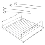 MAGICLULU 1 Set Luftfritteuse Grillplatte Grillrost Airfryer Grillplatten Küchenzubehör Vielseitige Dampfhalterung Luftfritteusenständer Für Ofentoast Sandständer Silberfarb