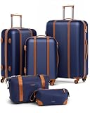 FERGÉ Gepäckset Hartschale 5-teilig Milano Trolley-Set - Handgepäck 55 cm, L und XL inkl. Reisetasche und Kulturbeutel 3er Set Hartschalenkoffer Roll-Koffer 4 Rollen, leicht Reisen b