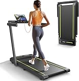 Klappbar Laufband für Zuhause, 16 km/h Home Treadmill, 2 in 1 Walking Pad mit Großer Lauffläche Schw