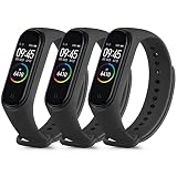 Yisica Armband für Xiaomi Mi Band 4 / Xiaomi Mi Band 3, Ersatzbänder Silikon Sport Wasserdicht für Xiaomi Mi Band 4 / Mi Band 3 (Einheitsgröße, Schwarz/Schwarz/Schwarz)