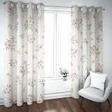 UIRINGART Klassische Blumen Verdunkelungsvorhänge Minimalistische Boho-Stil Blumen Botanisch Wärmeisolierte Fenstervorhänge für Schlafzimmer Wohnzimmer 2 Paneele H229xB229