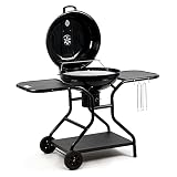 BBQ-Toro Kugelgrill Ø 57 cm mit Ablagefläche und Grillrostheber | Grillfläche Ø 54,5 cm | BBQ Kugelgrill Holzkohle, Barbecue Grill Holzkohle rund, Holzkohlegrill mit Deck