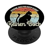Katze Ich kam sah und hatte direkt keinen Bock Lustiges PopSockets PopGrip: Ausziehbarer Sockel und Griff für Handys/Tablets mit Tauschbarem Top