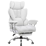 GTPLAYER Gaming Stuhl, Gamer Stuhl, Ergonomischer Bürostuhl COMHOMA Serie mit Fußstütze verstellbare Lenden und Kopfkissen, Gaming Chair Gepolstert, Gaming Sessel 150kg Belastbarkeit Weiß