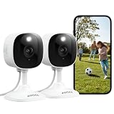 AOQEE 2K Überwachungskamera Aussen/Innen - Kamera Überwachung Aussen, WLAN Camera Indoor/Outdoor, Hundekamera, Babyphone mit App IP65 Wasserdicht, Farbnachtsicht, SD/Cloud-Speicher, C1 2er S