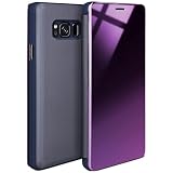 moex Void Case für Samsung Galaxy S8 Hülle in Hochglanz Optik, Clear View Cover Spiegelhülle, Flip Case 360 Grad Schutzhülle mit Spiegel, Rundumschutz Handyhülle, B