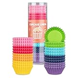 Parmedu 600 Stück Papier-Cupcake-Förmchen: 3,2 cm Mini-Muffin-Papierförmchen, Dick & Stabil, Ölbeständig – 8 Regenbogenfarben, Backpapierförmchen, Cupcake-Fö