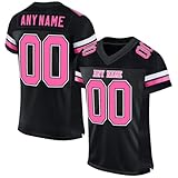 Personalisiert American Football Spieltrikots mit Name Nummer Personalisierte Trikot T-Shirt für Kinder Erwachsene Junge Mädchen Herren D