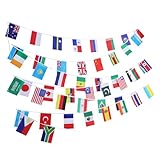 Cabilock Schnur Reihe Von Weltflaggen Flaggen Der Welt Fahnen Wimpelkette Weltflaggenbanner Internationale Flaggen Party Dekorative Banner Patriotische Wimpelkette Partydekoration Poly