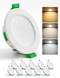 HOMEOW LED Einbaustrahler 230V 55mm – 68mm Lochmaß, 4W LED Spot Warmweiß Neutralweiß Kaltweiß, Einbauleuchten Deckenspot Einbau Ultra Flach IP44 für Bad, 10er S