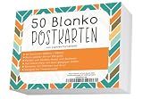 Sophies Kartenwelt Blanko Postkarten Set mit 50 Karten - Gestalte und bedrucke deine eigenen Postkarten auf hochqualitativem 350g / m² Pap
