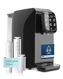 VILTARO® Osmoseanlage Trinkwasser [schwarz, 5-stufiges Filtersystem, 6 Temperaturstufen, mobil ohne Wasseranschluss] | Umkehrosmoseanlage | Osmose Wasserfilter | Kalkfilter | Trinkw
