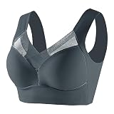 BH Damen Ohne Bügel Push up BH Bra Großes trägerloses Spitzen-Tanktop für Damen, Unterwäsche, dünne Seitenfalte, Seitenbrust, Verstellbarer BH Damen Unterwäsche (Grey, XL)