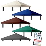 freigarten.de Ersatzdach für Pavillon 3x3 Meter Wasserdicht Material: Panama PCV Soft 370g/m² extra stark Modell 2 (Anthrazit (A))