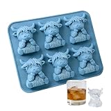 Mini Highland Cow Eiswürfelform Mold, Eiswürfelform, Eiswürfelforms Silikon, Silikon Tier Eiswürfelforms Für Schokolade, Bonbons, Selbstgemachte Leck