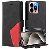 Leder für Samsung Galaxy S8 Plus Hülle [Mit Schutzfolie] Wallet Handyhülle, Ledermaterial Kartenfach Klapphülle, Klappbar Ständer Flip Case,Stoßfeste Holster Cover Schutzhülle,Schw