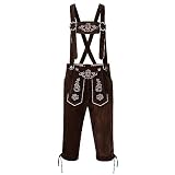 boseucn Oktoberfest Herren Outfit, Trachtenhemd Herren Lederhose Tracht Kariertes Hemd Latzhose Oktoberfest Bayerisches Kostüm Set für Halloween Dress Up Party Karneval Wiesn Bierfest Bier Bühnenshow