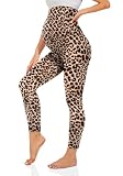TNNZEET Umstandsleggings High Waist Umstandsmode Damen Umstandshose Schwangerschaft Leggings Lang für Yoga(Leopard,M)