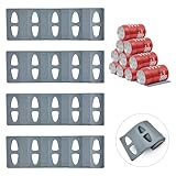 Irenwarl 4stk Flaschenhalter Kühlschrank Schrank Silikon Universal Flaschenregal Bier Halter Stapelhilfe, für Soda Getränke Kann Wein (Grau)