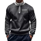 MEIMIYI Sweatshirt Herren Casual Mode Sport Langärmeliges Sweatshirt Herren Slim Fit Rundhals Pullover Herren Klassisch All-Match Sweatshirt Herren E-Dark Grey S