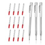 PBUSPU 3 Stück Wolframcarbid Stift, Anreißnadel Hartmetall mit Magnet,12 Ersatz Red Hat Markierspitzen für Glas Metallblech Keramik und Gehärteten Silber Carb