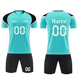 Generic Angebote Damen Fahrradtrikot Herren Sport Leichte Torwarttrikot Benutzerdefiniert Trikot Kinder Fussball Trikot Set Fussball Trikot Trikot Fussball(7-Cyan,M)