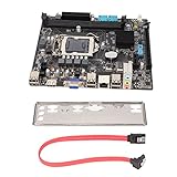 Yctze H55M ATX-Gaming-Motherboard für Desktop, Dual-Channel-Speicher 2xDDR3 PCIE 8X SATA2.0 USB2.0/3.0 VGA PCI E 1X, LGA1156 DDR3, VGA/PCI-E/USB2.0/USB3.0-Konnek