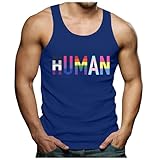 Mymyguoe Tanktop Herren Gym Regenbogen LGBTQ Tank Top LGBT Flag Gay Pride Month Trägershirt Sportweste Bodybuilding Achselshirts Streetwear Casual Tops Rainbow Bedruckte U
