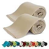 KiGATEX 2er Pack Polar Fleecedecke Uni - Tagesdeckenset - Sofaüberwurf - 130x160 cm - ca. 420g pflegeleicht – Oeko-Tex Zertifiziert -S
