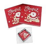 TOYANDONA 20 Stück Teiliges Weihnachtsservietten aus Papier mit Santa Claus und Rentier Motiv Bedruckte Papierservietten für Weihnachtsfeiern Kindgerechte Sichere Tissue Napkins fü