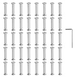 HERKINDNESS 40 Stück Schrankverbinder, M4 x 30mm Hülsenschrauben, Edelstahl Möbelverbinder Schrauben, mit Inbusschlüssel, für Möbel, Schränke, Holzp