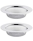 Abflusssieb Edelstahl Rostfrei 2er Set, 7.5CM Haarsieb Dusche, Waschbecken Sieb Abfluss Spüle, Abfluss-Sieb Sink Strainer für Kü