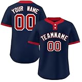 Benutzerdefinierte Baseball-Trikots, Personalisierte Button-Down Baseball Shirts Individuelle Baseball Shirts Für Männer Frauen Jugendliche Druck Namennummern Baseballtrikot Sp