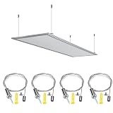 OTTYMO 4 Pcs Aufhängung Drahtsei Einstellbar Edelstahlseil Verschleißfest Stahlseil mit Ösen Maximale Belastung 20kg Drahtseilhalter Universal Abhängeset für Lampen, Aufhänger, Werbeleuchtk