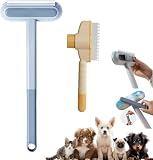 4-in-1 Tierhaarentferner mit Langgriff, Fusselrolle Tierhaare, Hunde Kleiderbürste, Katzenhaarentferner,Sofa, Kleidung & Autositze, Effektiv auf Teppichen & Polstermöbeln(+Haustierbürste)