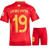 IHIMI Lamine Yamal No 19 Spanien, Trikot für Kinder und Shorts Sporttrikot, Special Design Limitierte Auflage, Fußballtrikot Trainingstrikots, Kinder Trikot Mit Kurz Fußballfans (152)