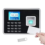 Bisofice Zeiterfassung für Kleinbetriebe, Stempeluhr Zeiterfassung Mitarbeiter, Biometrischer Fingerabdruck-Passwort-Anwesenheits-Maschine, Speichern Sie1000 Fingerabdruck, Deutsche Systemsp